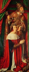 Peter II de Beaujeu van Bourbon met St. Peter, linker vleugel van het Bourbon altaarstuk